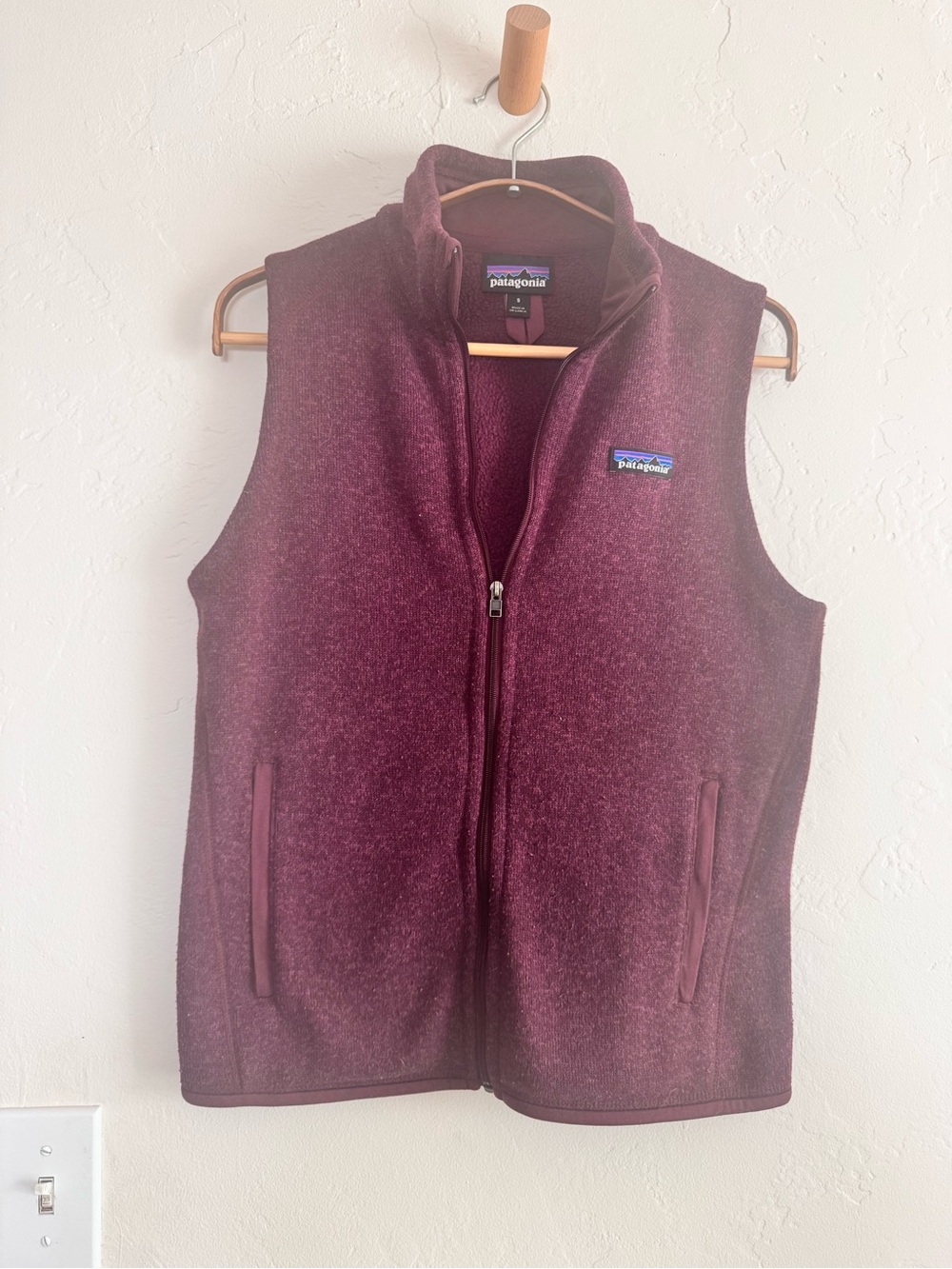 Patagonia Women's Burgundy Zip Fleece Vest